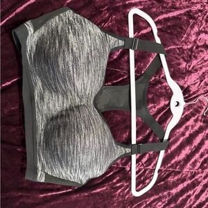Seamless Space-Dye Racerback Sports Bra - Gray